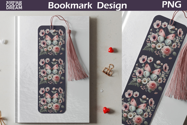 Butterfly Floral Bookmark | Botanical Butterfly Bookmark