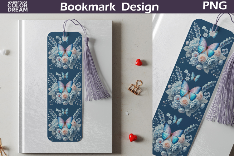 Butterfly Floral Bookmark | Botanical Butterfly Bookmark