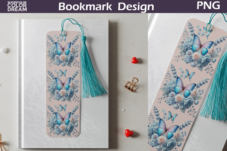 Butterfly Floral Bookmark | Botanical Butterfly Bookmark example image 1