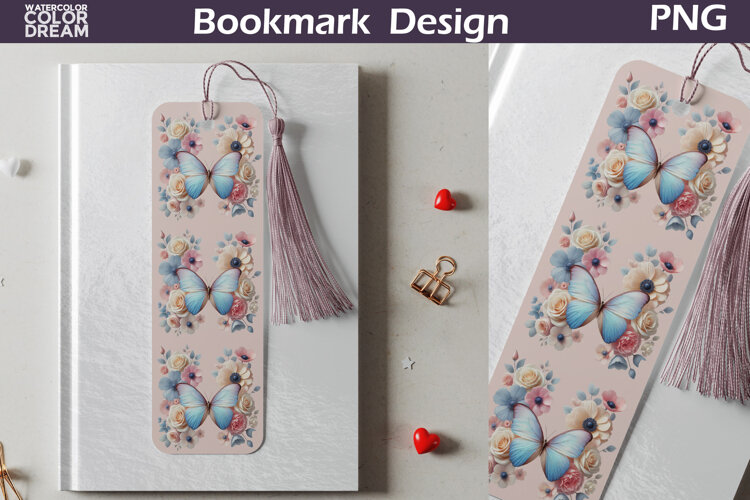 Butterfly Floral Bookmark | Botanical Butterfly Bookmark example image 1