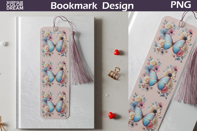 Butterfly Floral Bookmark | Botanical Butterfly Bookmark