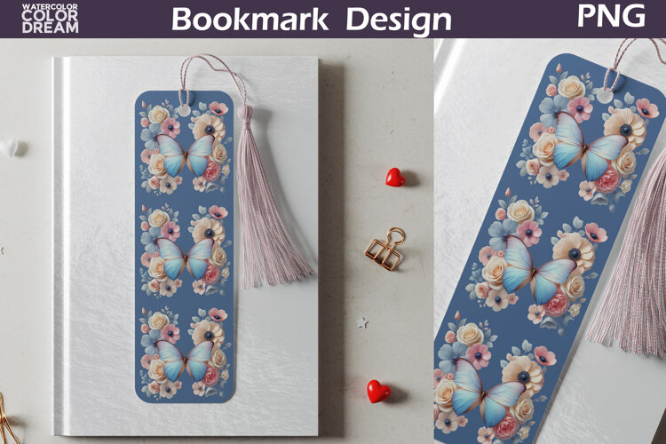 Butterfly Floral Bookmark | Botanical Butterfly Bookmark example image 1
