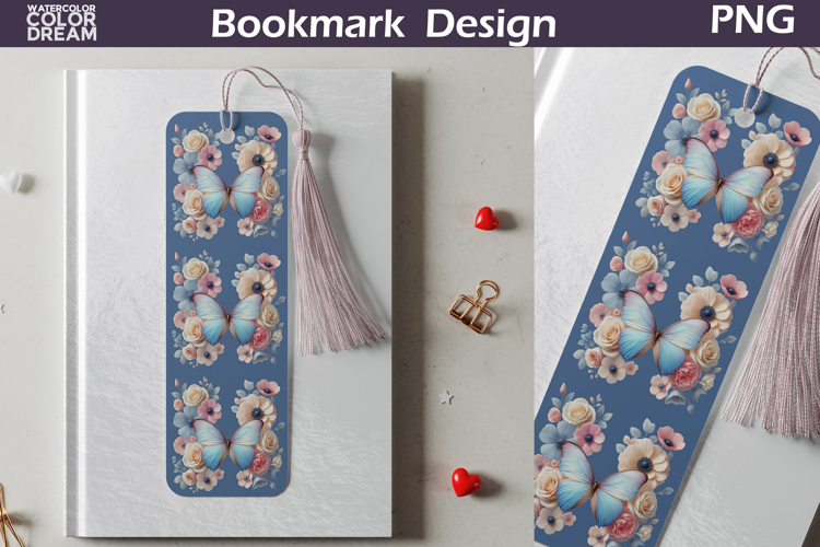 Butterfly Floral Bookmark | Botanical Butterfly Bookmark