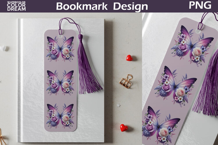 Butterfly Floral Bookmark | Botanical Butterfly Bookmark example image 1