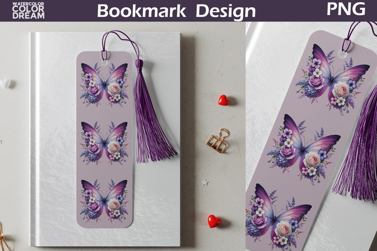Butterfly Floral Bookmark | Botanical Butterfly Bookmark