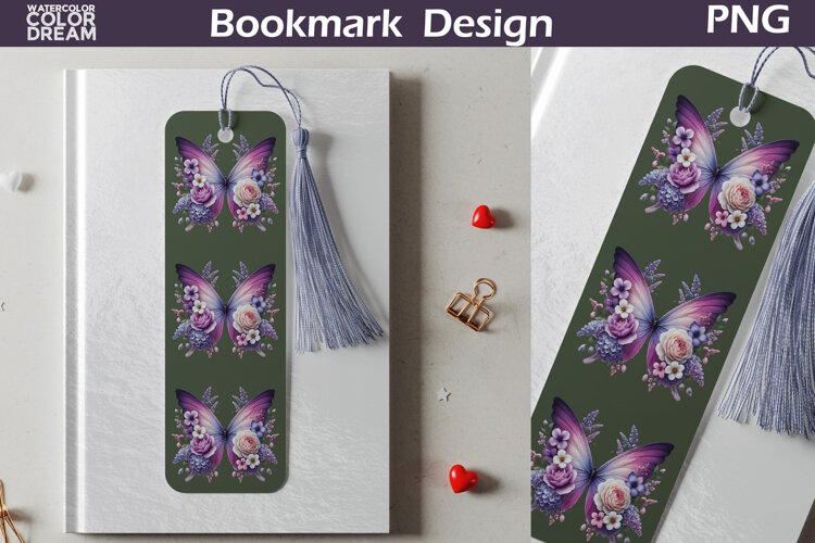 Butterfly Floral Bookmark | Botanical Butterfly Bookmark example image 1