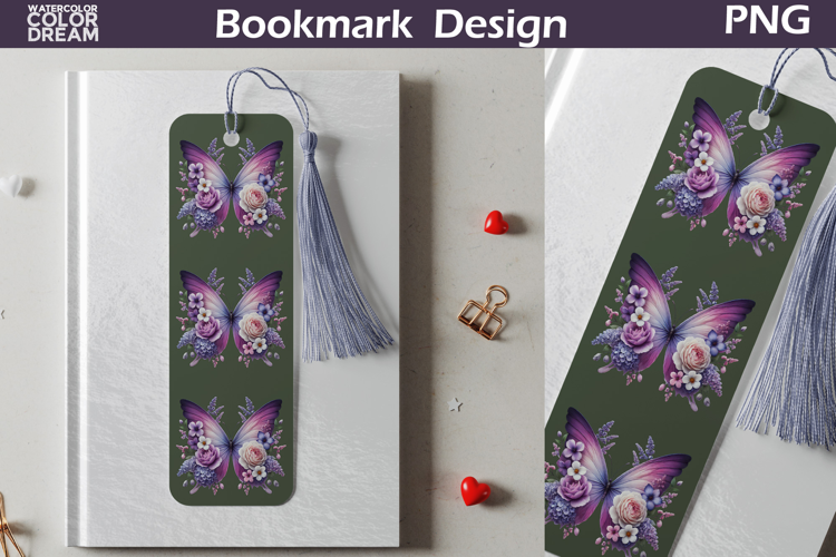 Butterfly Floral Bookmark | Botanical Butterfly Bookmark