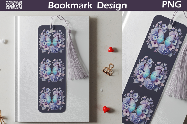 Butterfly Floral Bookmark | Botanical Butterfly Bookmark