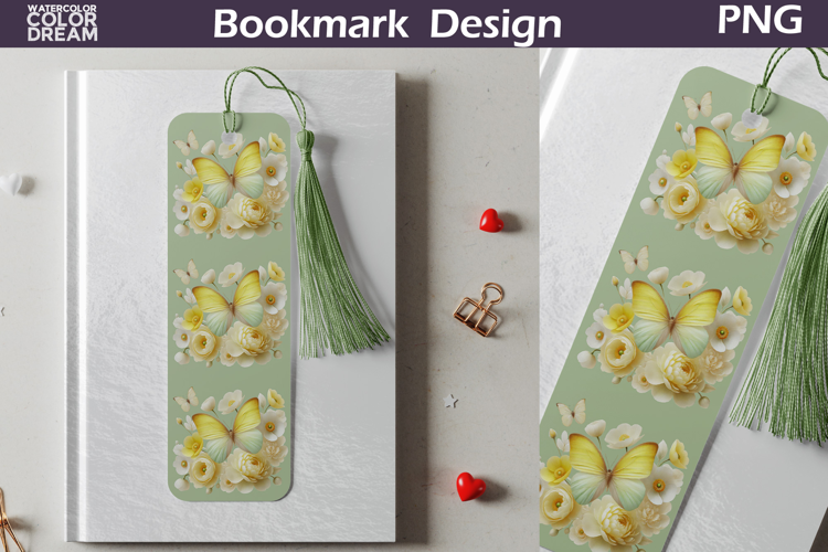 Butterfly Floral Bookmark | Botanical Butterfly Bookmark