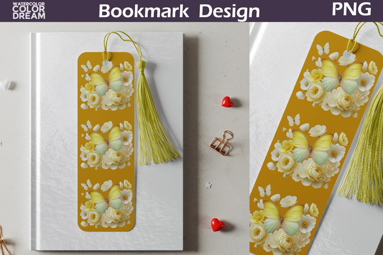 Butterfly Floral Bookmark | Botanical Butterfly Bookmark