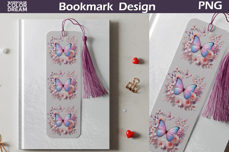 Butterfly Floral Bookmark | Botanical Butterfly Bookmark