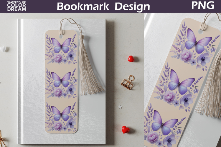 Butterfly Floral Bookmark | Botanical Butterfly Bookmark