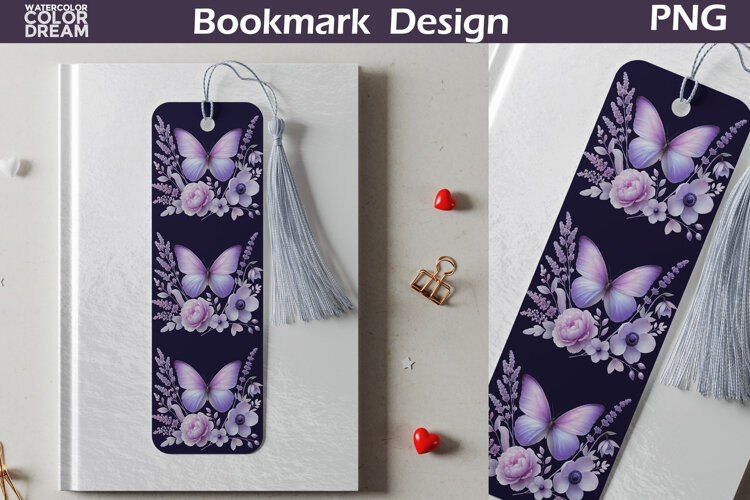 Butterfly Floral Bookmark | Botanical Butterfly Bookmark example image 1