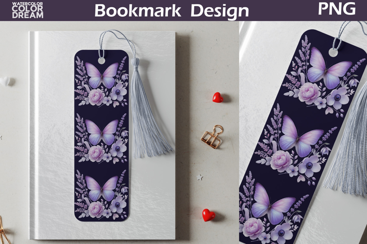 Butterfly Floral Bookmark | Botanical Butterfly Bookmark