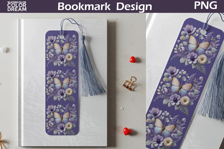 Butterfly Floral Bookmark | Botanical Butterfly Bookmark