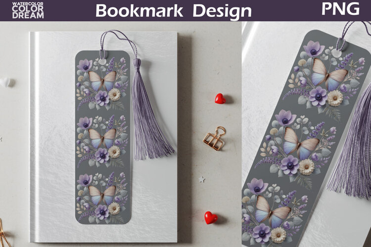 Butterfly Floral Bookmark | Botanical Butterfly Bookmark example image 1