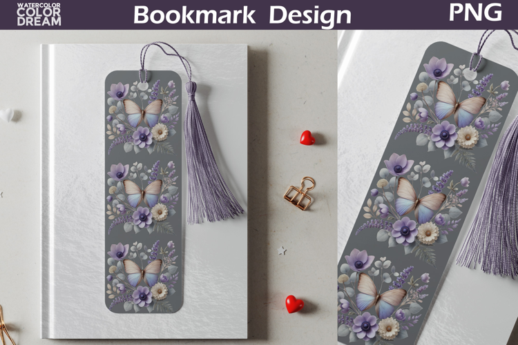 Butterfly Floral Bookmark | Botanical Butterfly Bookmark