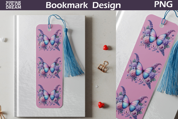 Butterfly Floral Bookmark | Botanical Butterfly Bookmark