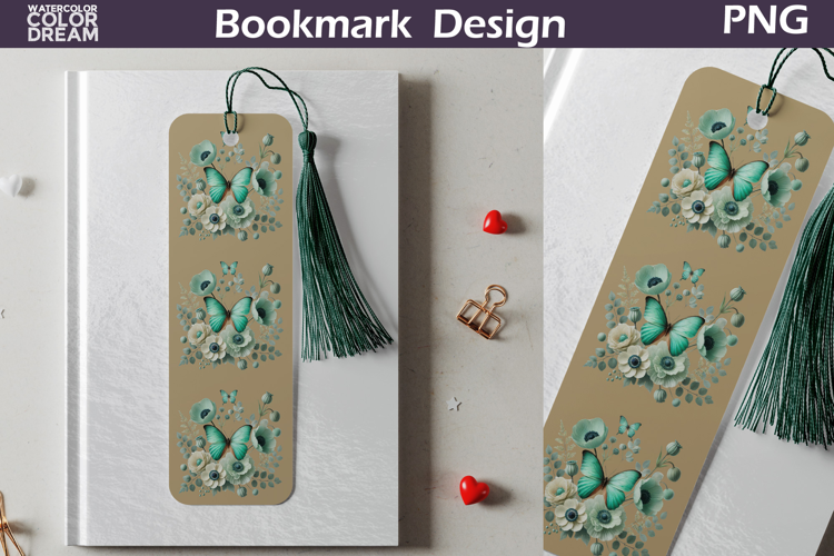 Butterfly Floral Bookmark | Botanical Butterfly Bookmark