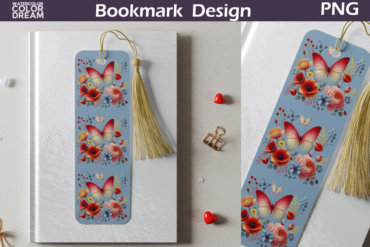 Butterfly Floral Bookmark | Botanical Butterfly Bookmark