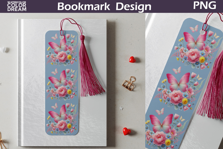 Butterfly Floral Bookmark | Botanical Butterfly Bookmark