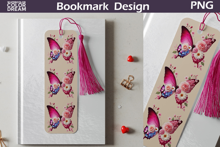 Butterfly Floral Bookmark | Botanical Butterfly Bookmark