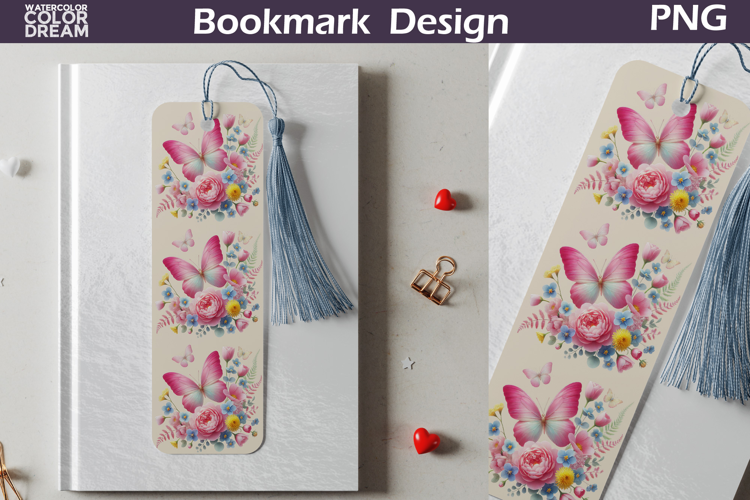 Butterfly Floral Bookmark | Botanical Butterfly Bookmark