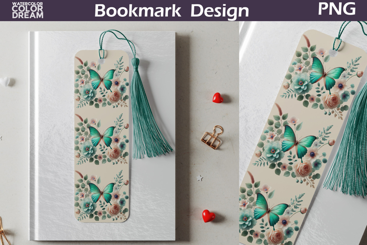 Butterfly Floral Bookmark | Botanical Butterfly Bookmark