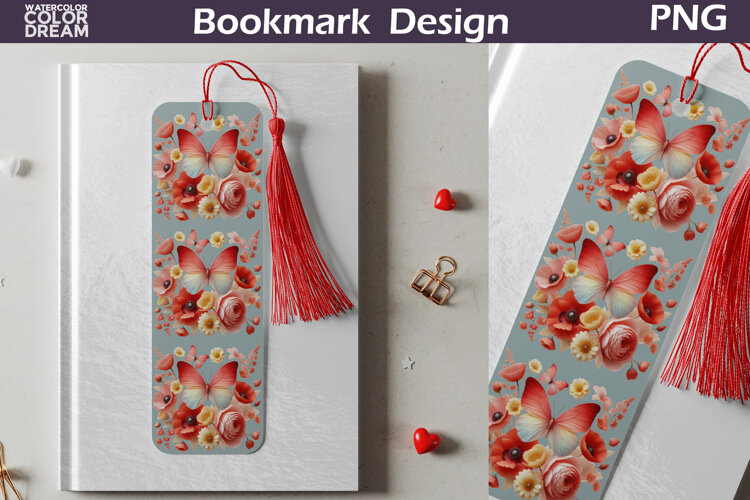 Butterfly Floral Bookmark | Botanical Butterfly Bookmark example image 1