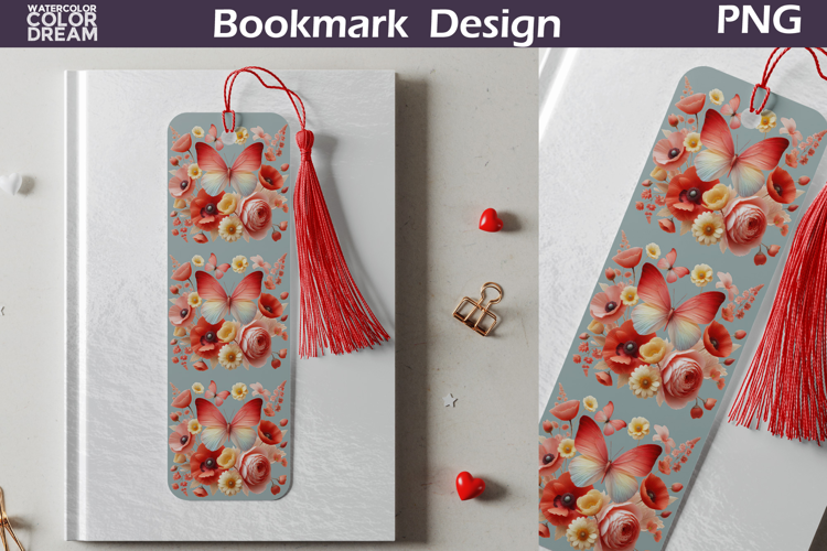 Butterfly Floral Bookmark | Botanical Butterfly Bookmark
