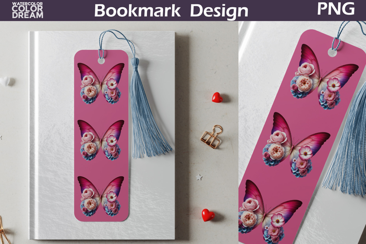 Butterfly Floral Bookmark | Botanical Butterfly Bookmark