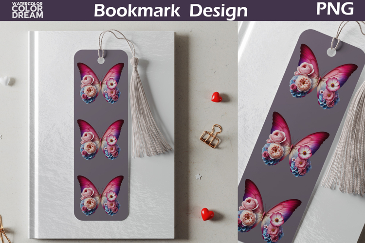 Butterfly Floral Bookmark | Botanical Butterfly Bookmark