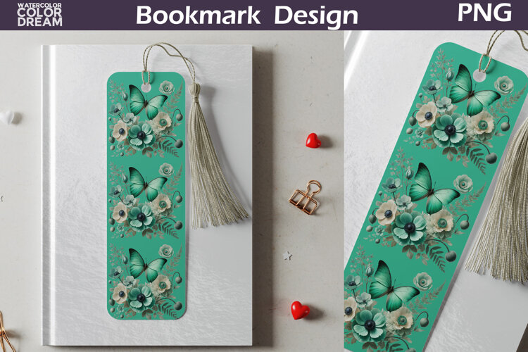 Butterfly Floral Bookmark | Botanical Butterfly Bookmark example image 1