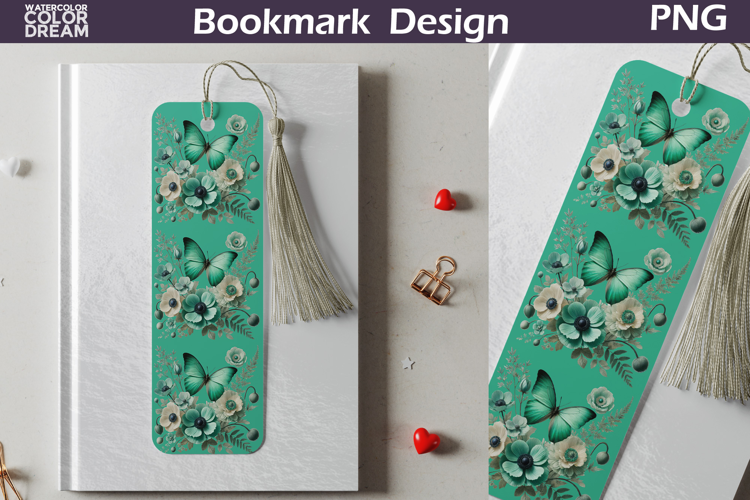 Butterfly Floral Bookmark | Botanical Butterfly Bookmark