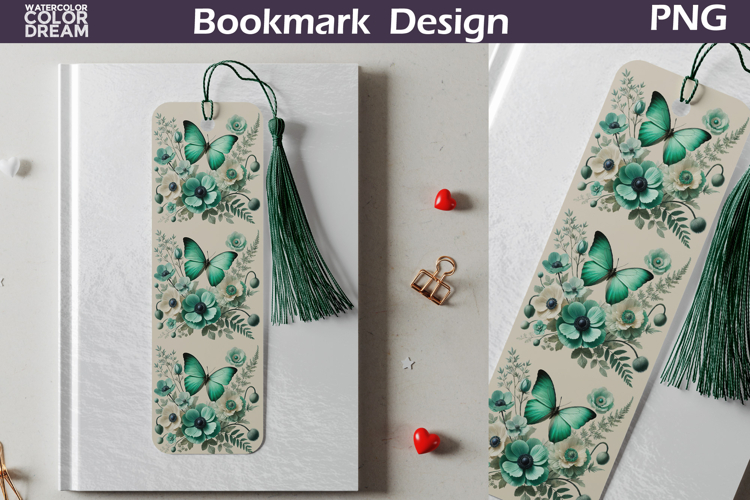 Butterfly Floral Bookmark | Botanical Butterfly Bookmark