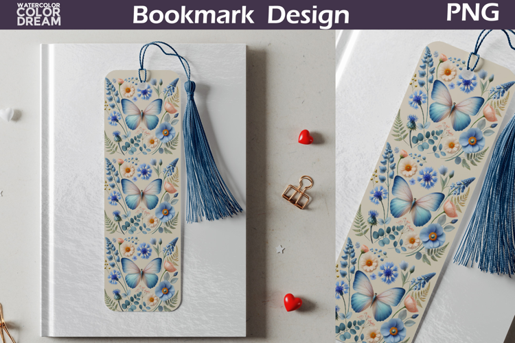 Butterfly Floral Bookmark | Botanical Butterfly Bookmark