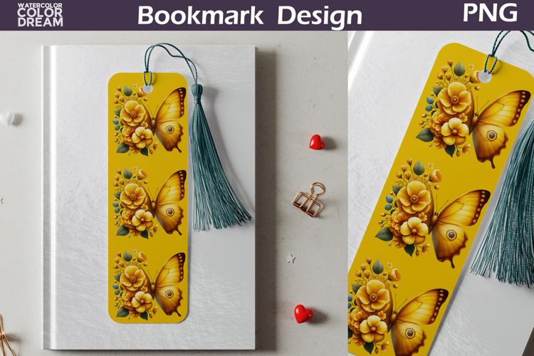 Butterfly Floral Bookmark | Botanical Butterfly Bookmark