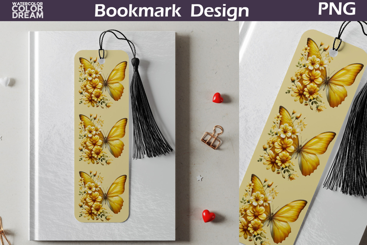Butterfly Floral Bookmark | Botanical Butterfly Bookmark