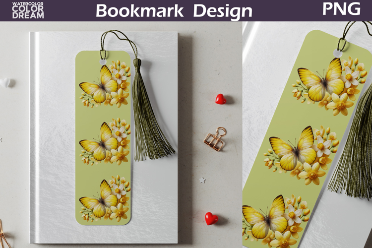 Butterfly Floral Bookmark | Botanical Butterfly Bookmark
