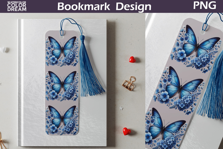 Butterfly Floral Bookmark | Botanical Butterfly Bookmark