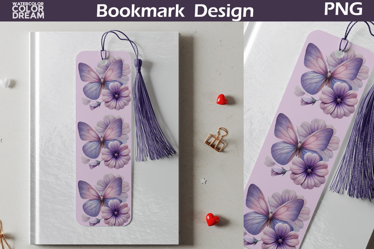Butterfly Floral Bookmark | Botanical Butterfly Bookmark