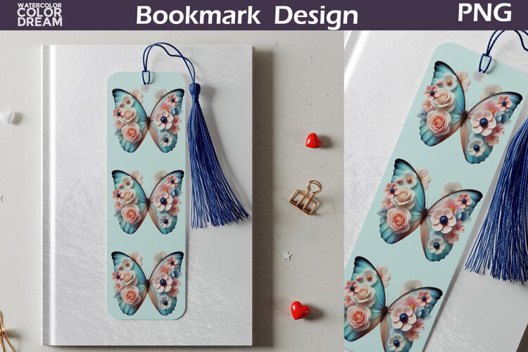 Butterfly Floral Bookmark | Botanical Butterfly Bookmark example image 1