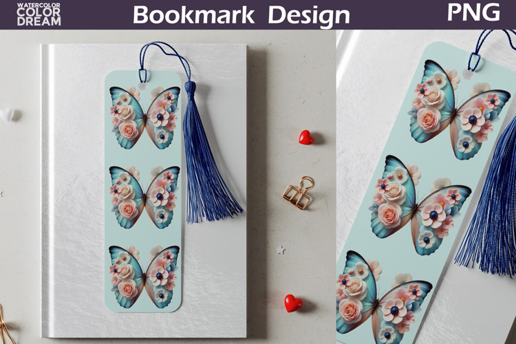 Butterfly Floral Bookmark | Botanical Butterfly Bookmark