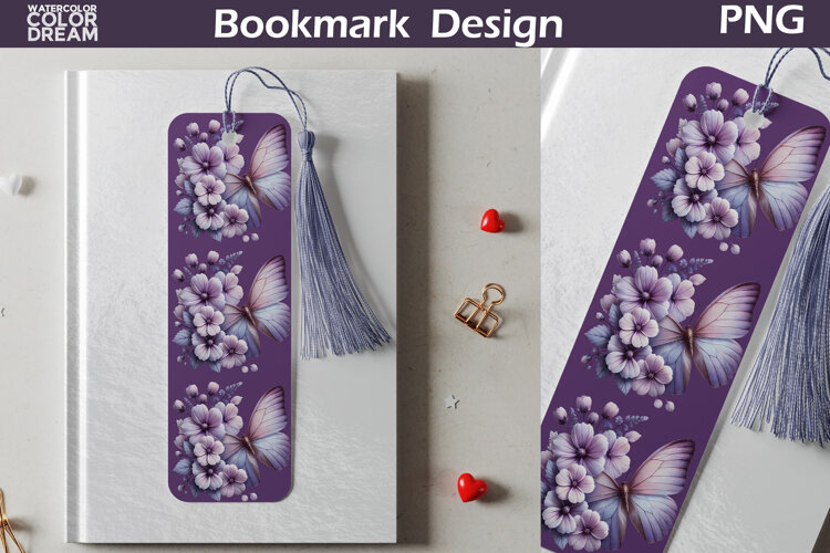 Butterfly Floral Bookmark | Botanical Butterfly Bookmark example image 1