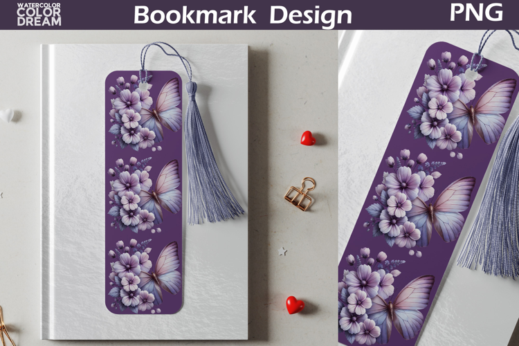 Butterfly Floral Bookmark | Botanical Butterfly Bookmark