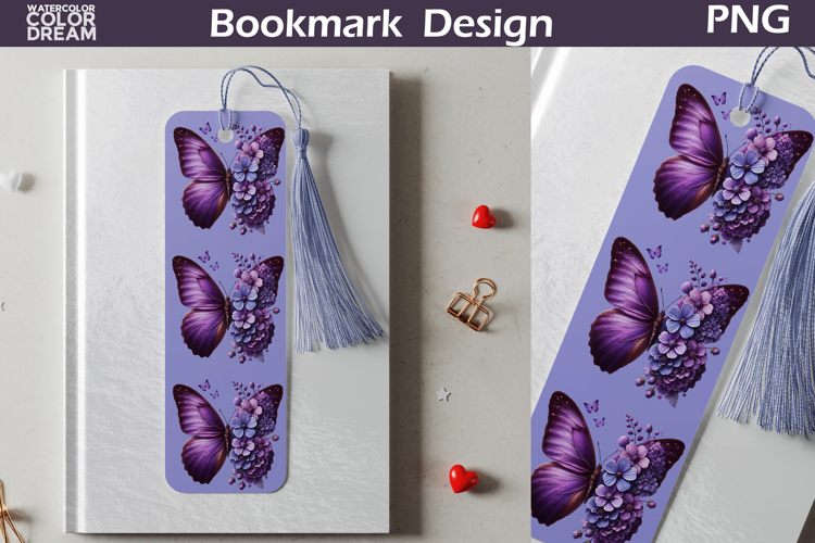 Butterfly Floral Bookmark | Botanical Butterfly Bookmark