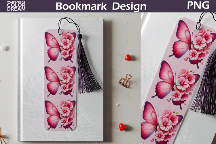 Butterfly Floral Bookmark | Botanical Butterfly Bookmark example image 1