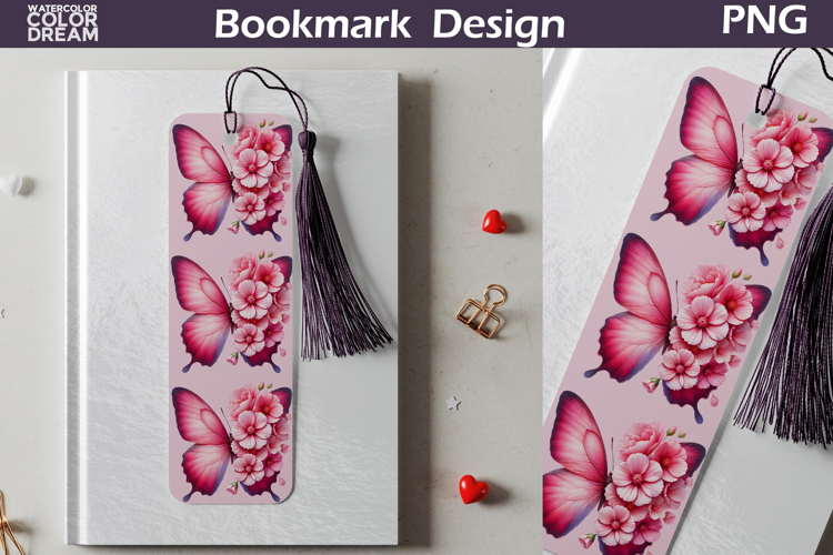 Butterfly Floral Bookmark | Botanical Butterfly Bookmark