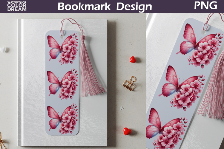 Butterfly Floral Bookmark | Botanical Butterfly Bookmark
