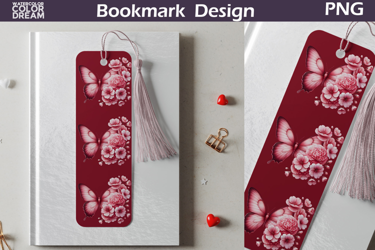 Butterfly Floral Bookmark | Botanical Butterfly Bookmark